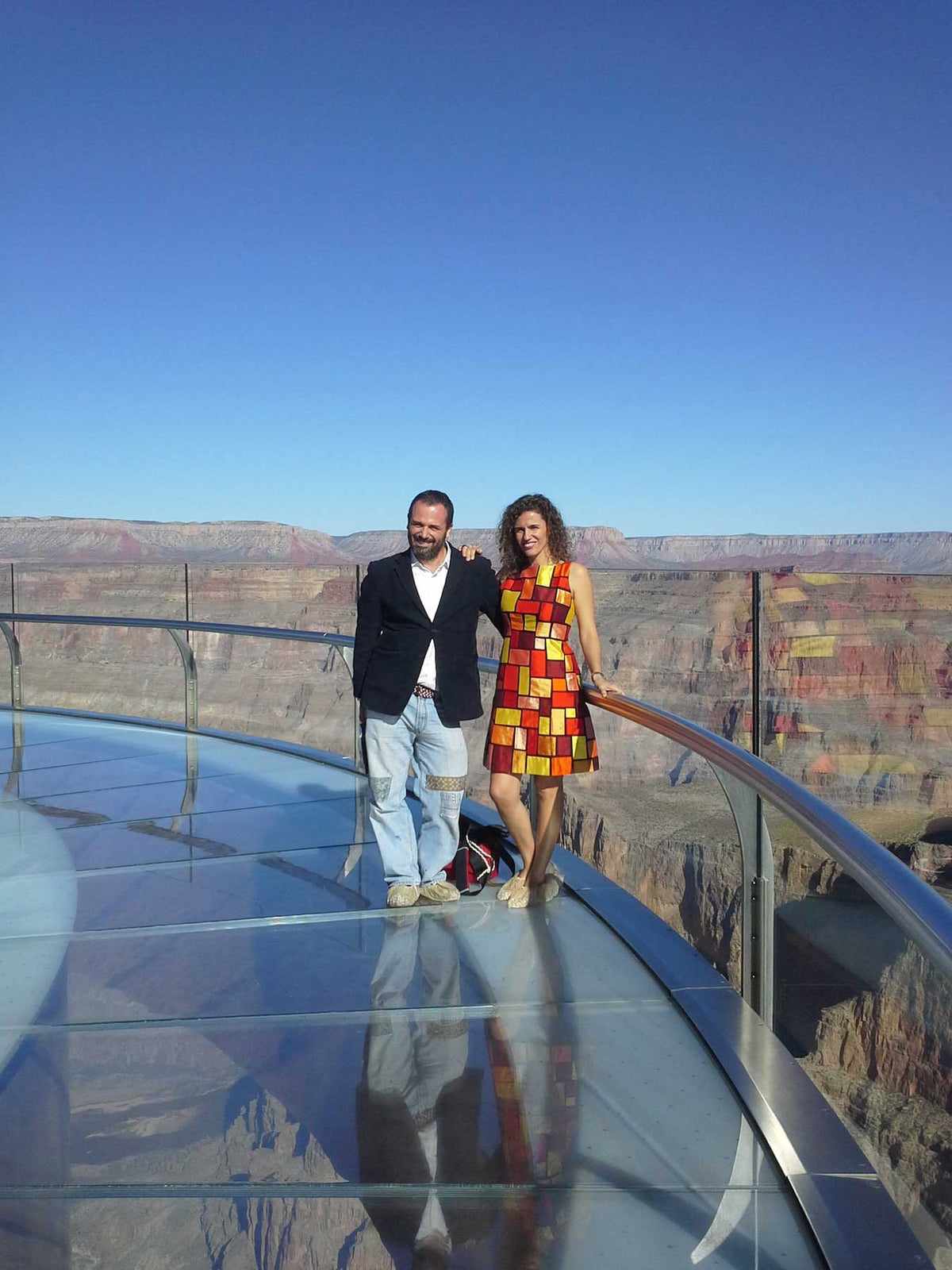 Diego Cortizas and Laura Fontan on the Grand Canyon Skywalk