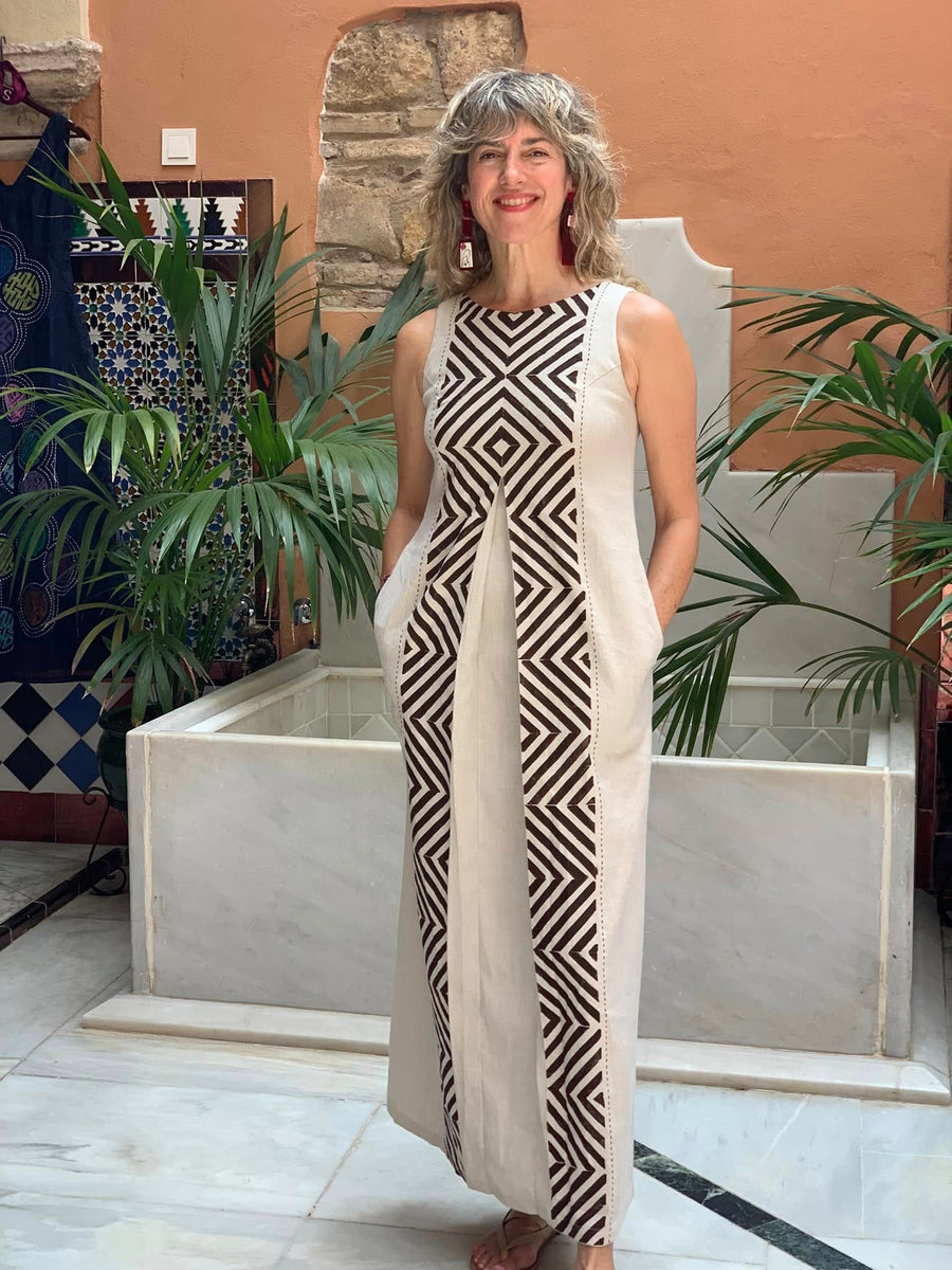 A Chula customer wearing the Open Columns Dress